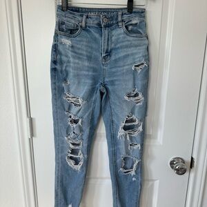 American Eagle Outfitters Stretch Mom Jeans Women's Distressed